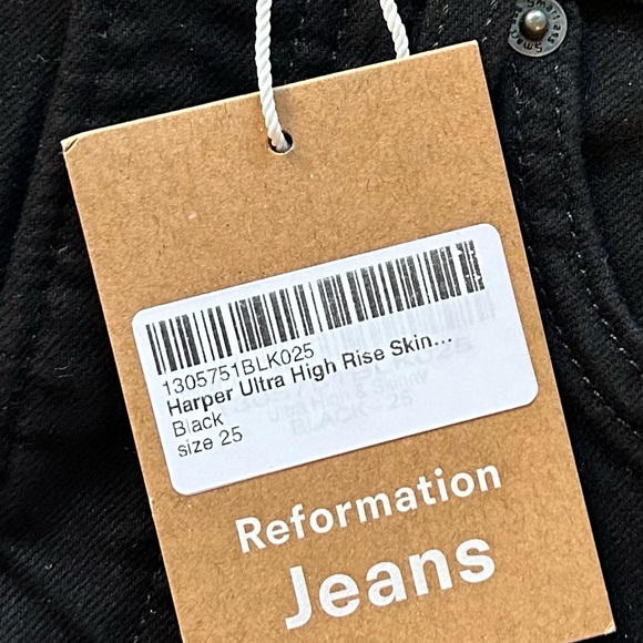 NWT Reformation Harper Ultra High Res Skinny Jeans Black - Picture 4 of 4